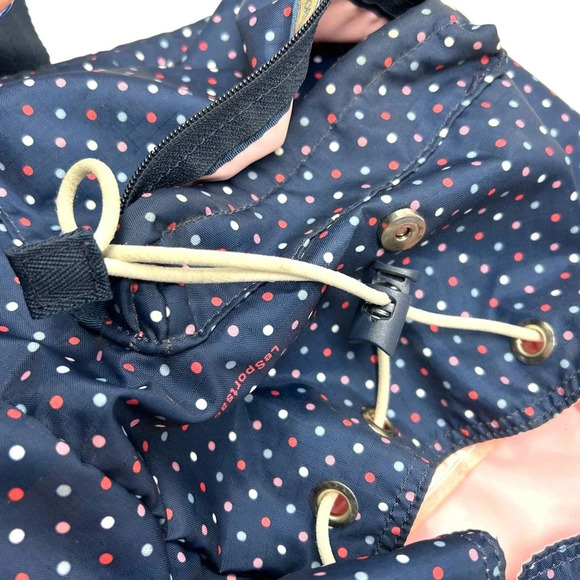 LeSportsac Navy Blue Polka Dot Print Backpack Bag - Picture 8 of 11